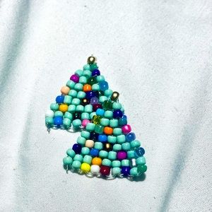 Women’s Ugly Christmas Tree Sweater Match Earrings